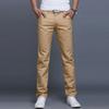 Модные мужские повседневные брюки из хлопчатобумажной ткани модные тонкие прямые мужские длинные брюки со средней талией