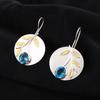 Swiss Blue Topaz Gemstone 925 Sterling Silver Jewelry Handcrafted Earrings 1.73" EE-176-13