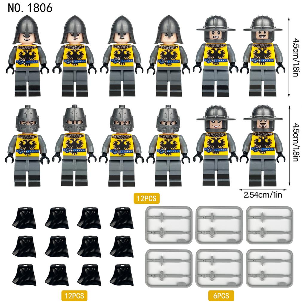 Средневековая кукла-солдат 1801 года, кукла древнеримского ордена, детские строительные блоки, игрушка