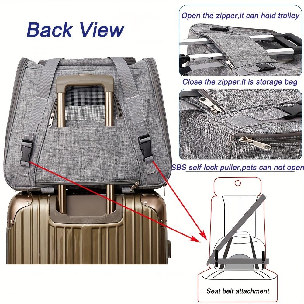 Convertible Wheeled Pet Carrier & Luxury Mobile Lounge Trolley Cat Bag One Shoulder Diagonally Across The Cat To Go Out