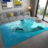 Милый ковер с полярным медведем для детской комнаты, 3D ковер с животными, ковер для гостиной, фланелевая губка, коврик для ванной, впитывающий домашний декор, ковер для прихожей