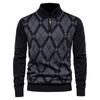  New Half Zipper British Long Sleeve Men's Sweater