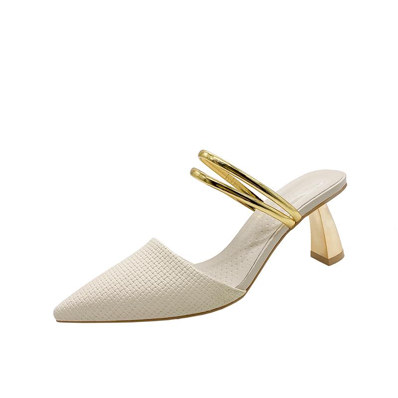 Модные женские сандалии 2025 Лето Туфли-шлепанцы на высоком каблуке ПУ Сандалии на каблуке Шпилька Женская обувь Модная женская обувь Туфли-лодочки