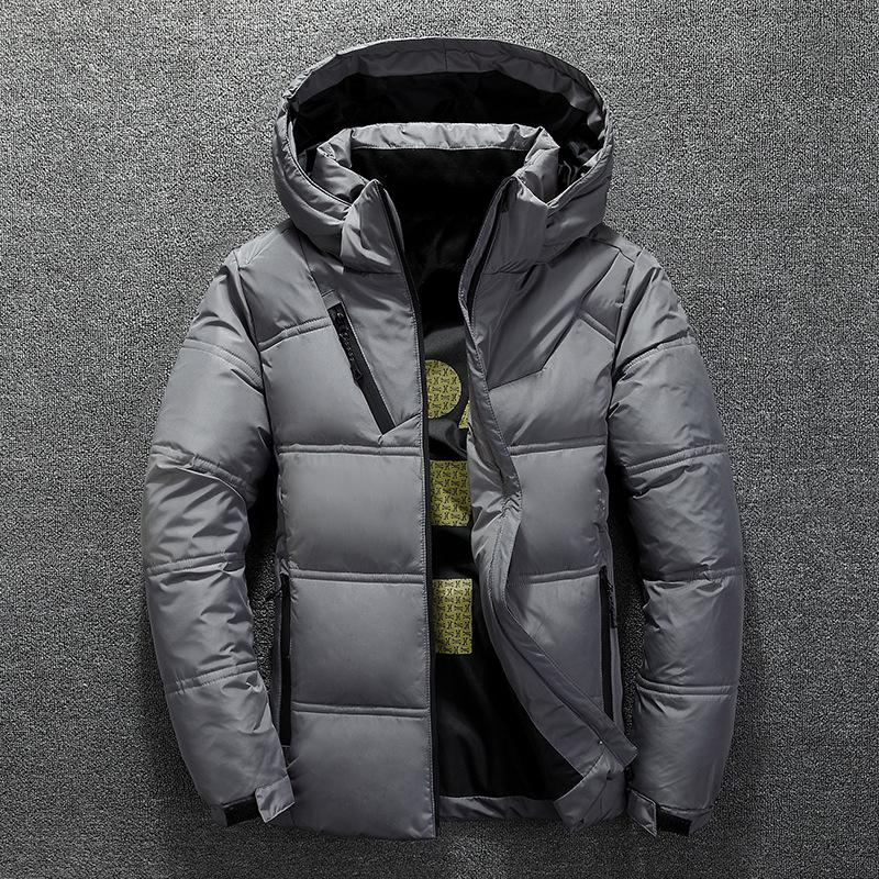 Winter Warm Men Jacket Coat Casual Autumn Stand Collar Puffer Thick Hat White Duck Parka Male Men's Winter Down Jacket with Hood