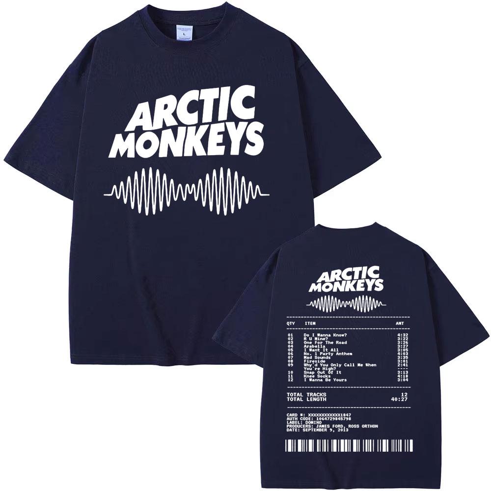 Футболка с графическим принтом музыкального альбома Arctic Monkeys для мужчин и женщин, винтажные футболки в уличном стиле, 100% хлопок, повседневная футболка большого размера
