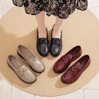 Туфли для мам кожаные туфли на мягкой подошве 34 размера плоская подошва для пожилых женщин обувь большого размера для пожилых людей среднего возраста рабочая обувь