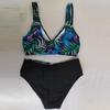 Женский сексуальный купальный костюм бикини с разделенным принтом и подушечками для бюстгальтера и без стального бюстгальтера