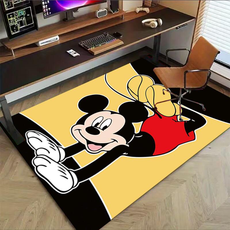 Mickey Mouse Action Carpet For Playroom Bedroom Living Room Sofa Home Decorkids Game Area Rug Nonslip Floor Mat