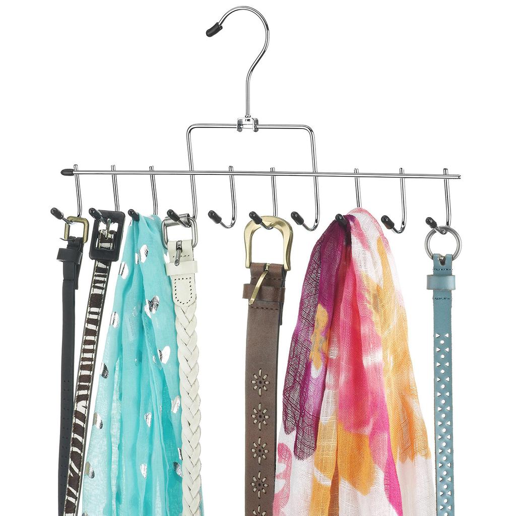 Крючок из нержавеющей стали с 8 крючками, держатель для ремня, домашний ремень, слинг для галстука, многофункциональная вешалка, подвесной шарф, шелковый шарф для хранения, вязанный крючком, подвесной