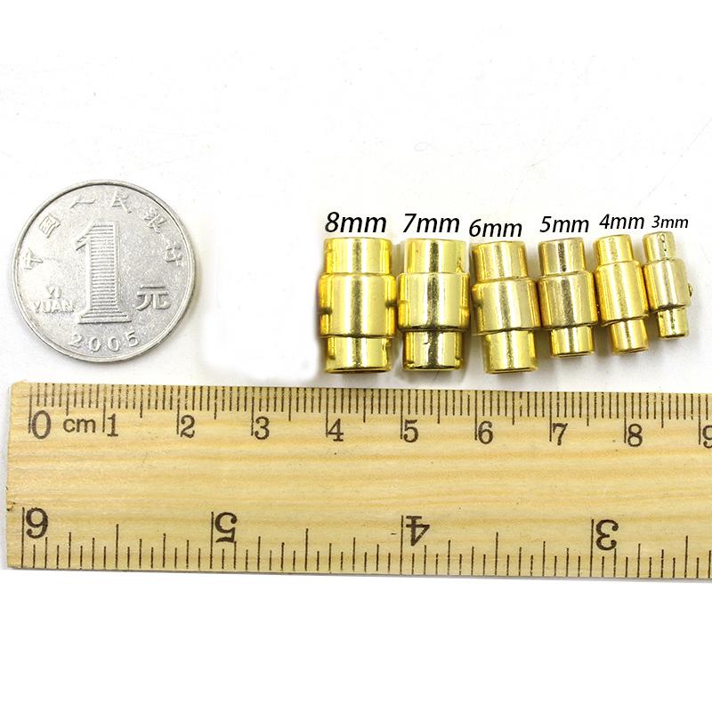 10 шт./лот, разъемы, хлопки, магнитные застежки, крючки для браслета, ожерелья, цилиндр, медная магнитная пряжка