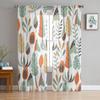 Jungle Plants Pattern Sheer Curtains For Bedroom Living Room Tulle Curtains For Kitchen Window Voile Curtains