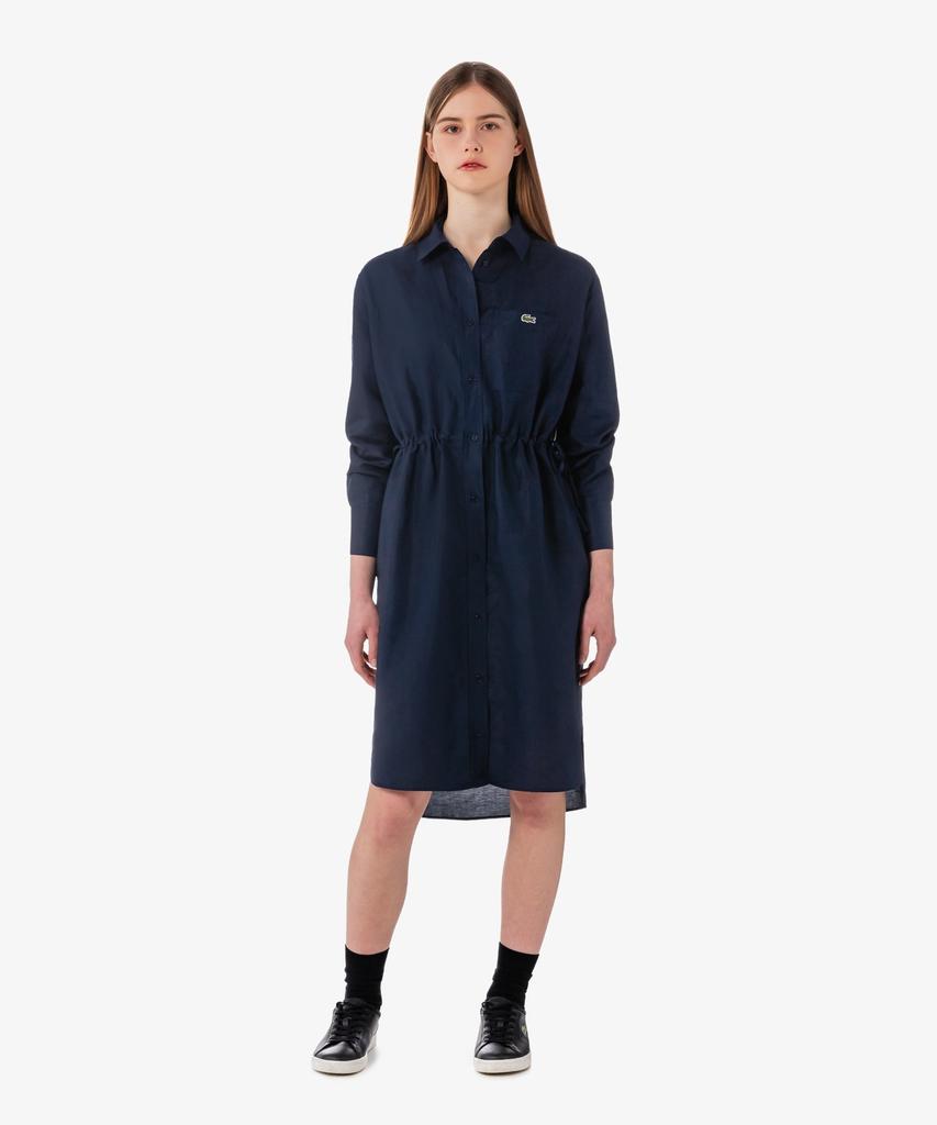 LACOSTE Женское платье-рубашка с длинным рукавом из смесовой льняной ткани Ef8271-56G 166