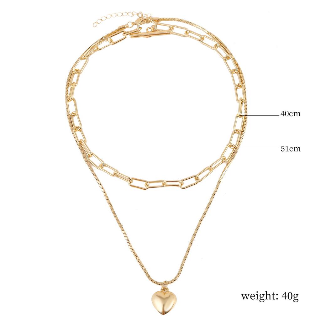 Ожерелье для женщин Ins Jewelry Простое ожерелье с подвеской Love Женское ожерелье в форме сердца сотен Многослойное ожерелье Love Элегантное ожерелье
