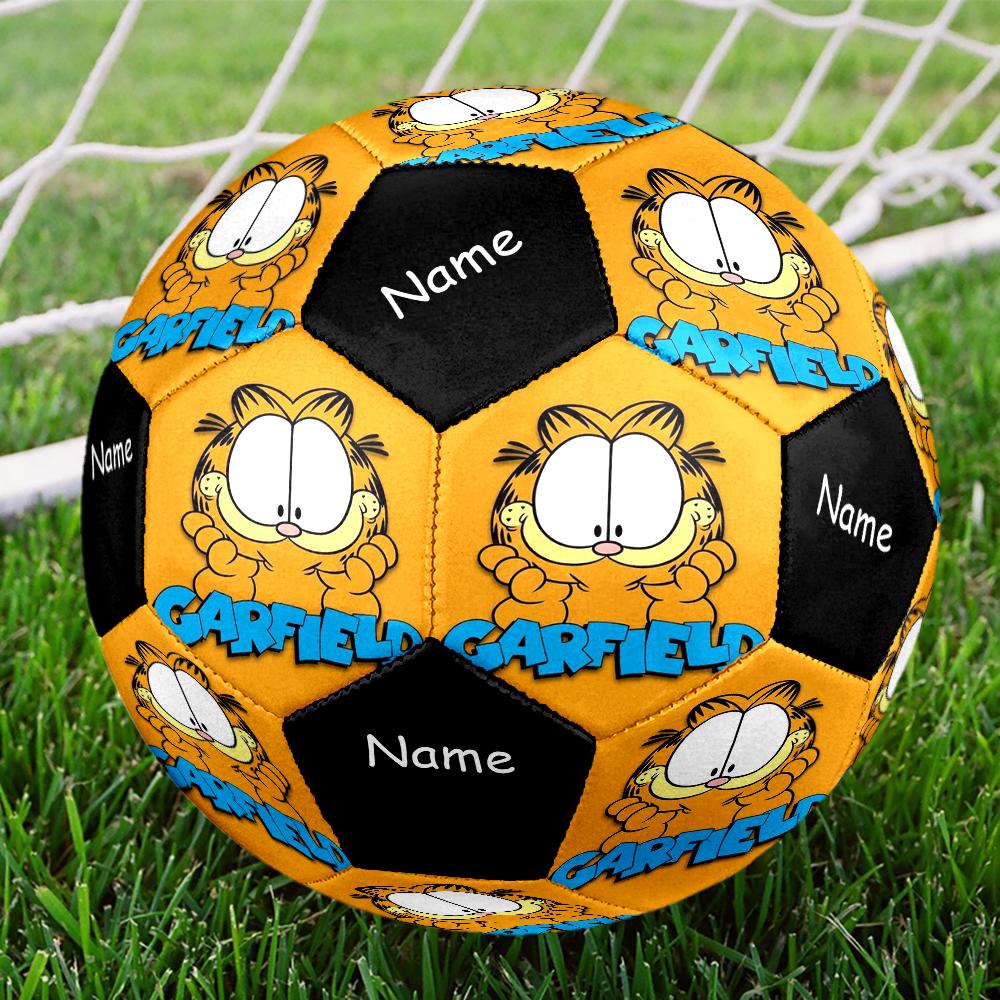 Custom Name Garfield Theme Size 5 Soccer Ball, Suitable for Both Indoor and Outdoor Matches, a Gift Suitable for Everyone.
