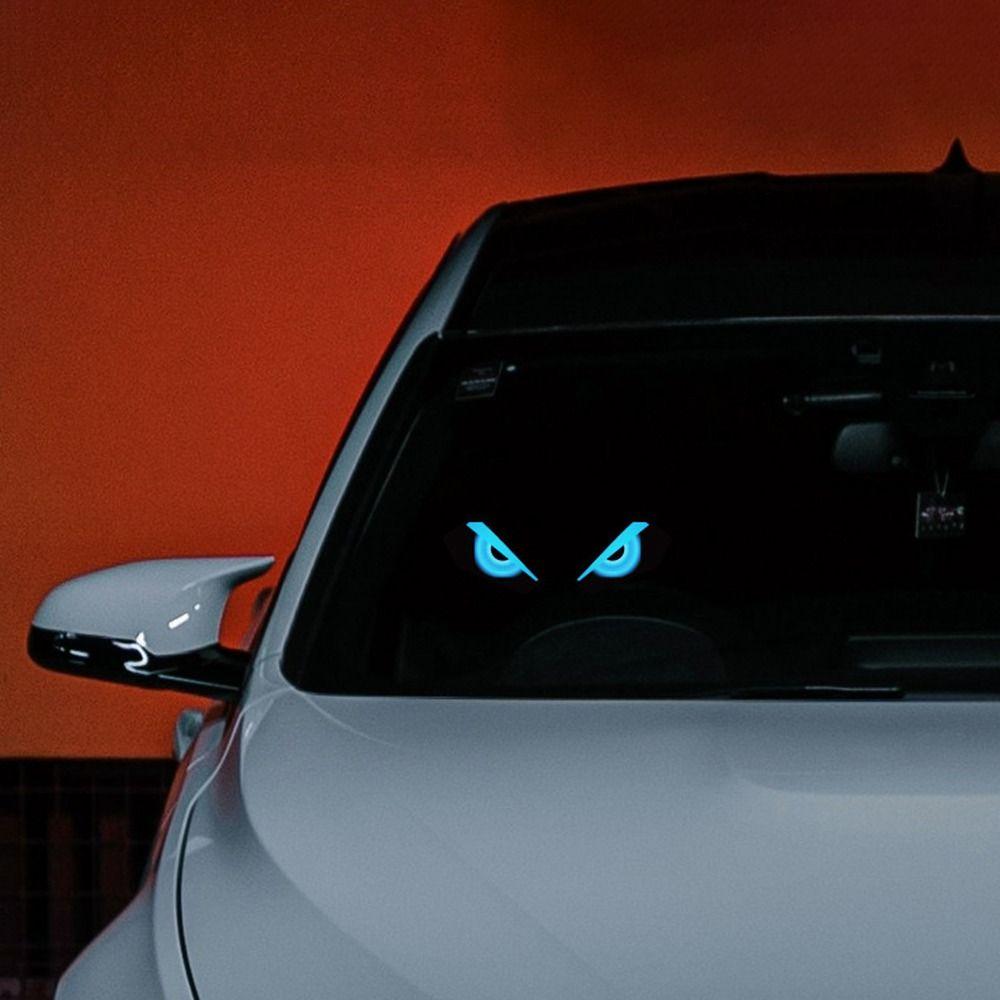 Dynamic Display Solar LED Devil Eyes Car Lights Solar Powered Car Warning Light  Windshield
