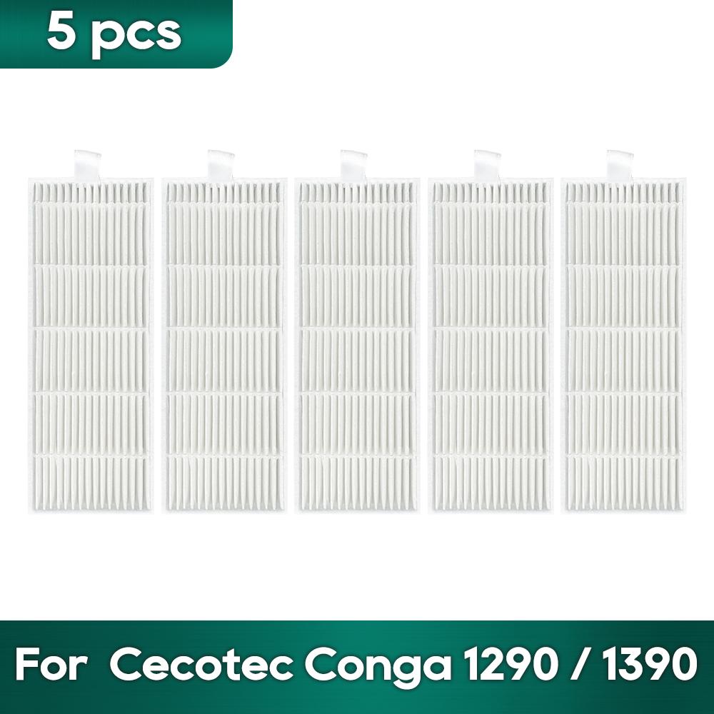 Совместимо для Cecotec Conga 1290 / 1390 / 1590 Робот-пылесос Запасные части Роликовая щетка Тряпка Насадка для швабры Ткань Hepa-фильтр