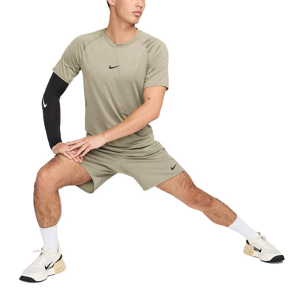 Nike Pro Dri-Fit Модная Удобная Трендовая Простая Футболка с Коротким Рукавом Мужские Топы Светло-Серо-Зеленый FB7929-320