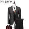Autumn and Winter Men's Business Leisure West Clothing Set Slim Wedding Clothing Men's Three-piece Set Suits & Blazers