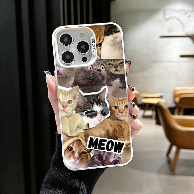 Чехлы для телефона с мемами про плачущих кошек, ударопрочные, для iPhone 17 Air 16 16E 15 Pro Max 14 Plus 13 Mini 12, задняя крышка, противоударный Fund