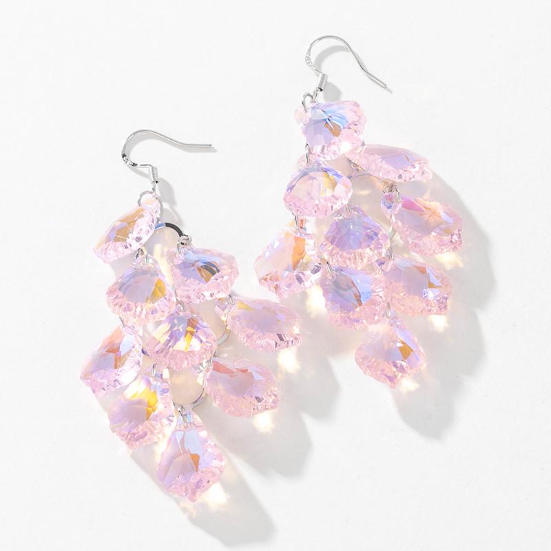 Pinkdudu Новые модные серьги-капли Super Flash, фиолетовые, с квадратными кристаллами, длинные серьги-капли на веревке, ярко-красные серьги для женщин, ювелирные изделия PD1004