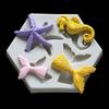 1pc-Ocean Series DIY Baking Small Fish Tail Starfish Haima Liquid Silicone Mold