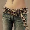 Jeans Decor Leopard Print Plush Belt Furry Jazz Dance Costumes Accessory Spicy Girl