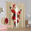 2pcs,2D plane printing Contemporary Curtains Cute Santa Claus1 100% Polyester (without rod) Gifts for Living Room, Bedroom, and