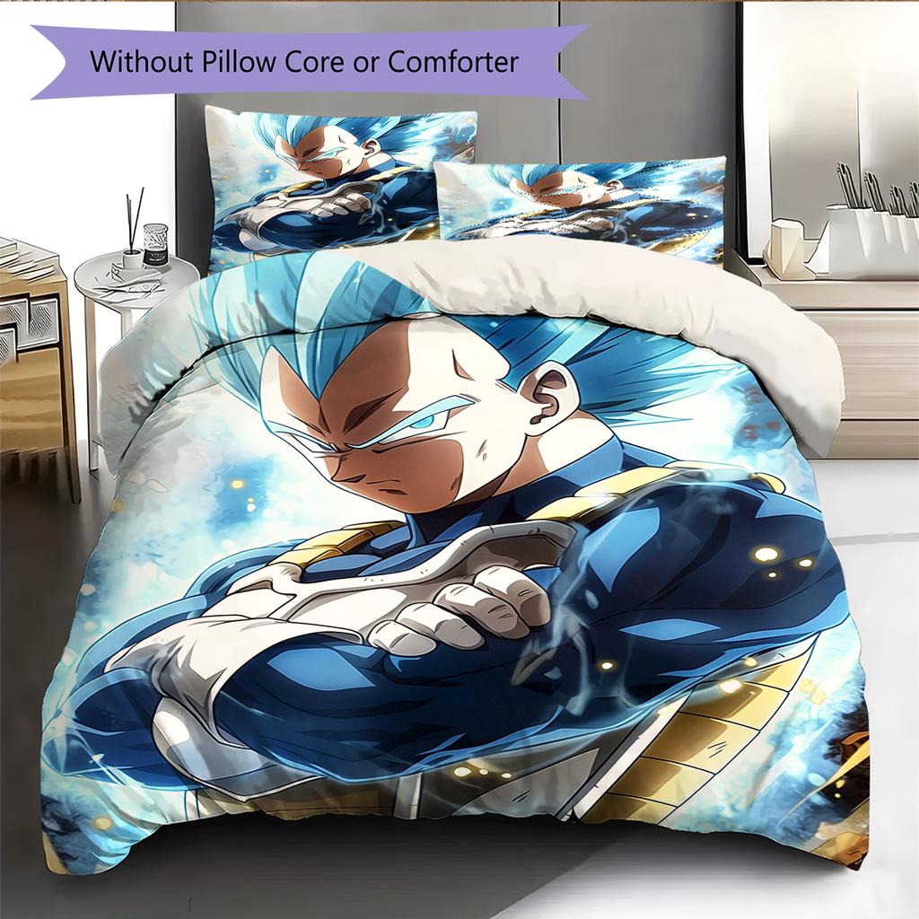 Vegeta Pattern Bedding Home Decoration Birthday Gift (1 * duvet cover + 2 * pillowcase, without core)