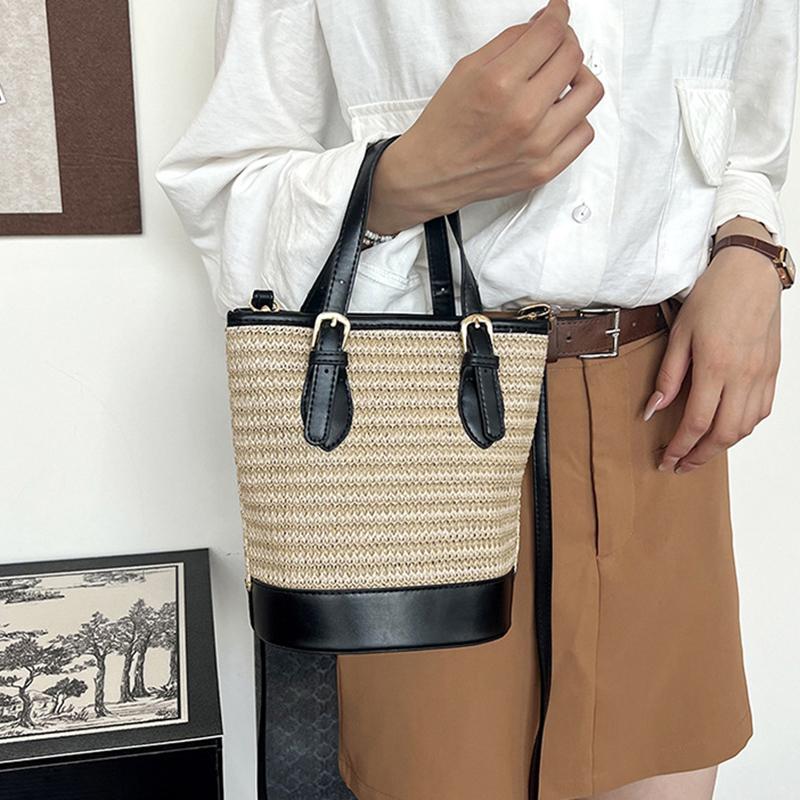 Соломенная плетеная сумка-мессенджер через плечо для женщин Простая пляжная ротанговая наплечная сумка Сумки-кошельки для мобильного телефона и монет Летняя AVE