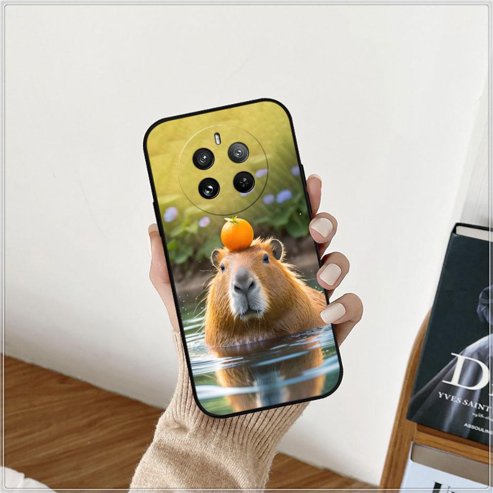 Милый забавный чехол для телефона с капибарой для OPPO Realme 12 11 10 9 9I 8 8I 7 7I 6 6I 5 5I 5S 3 Pro Plus 5G Мягкий силиконовый противоударный чехол