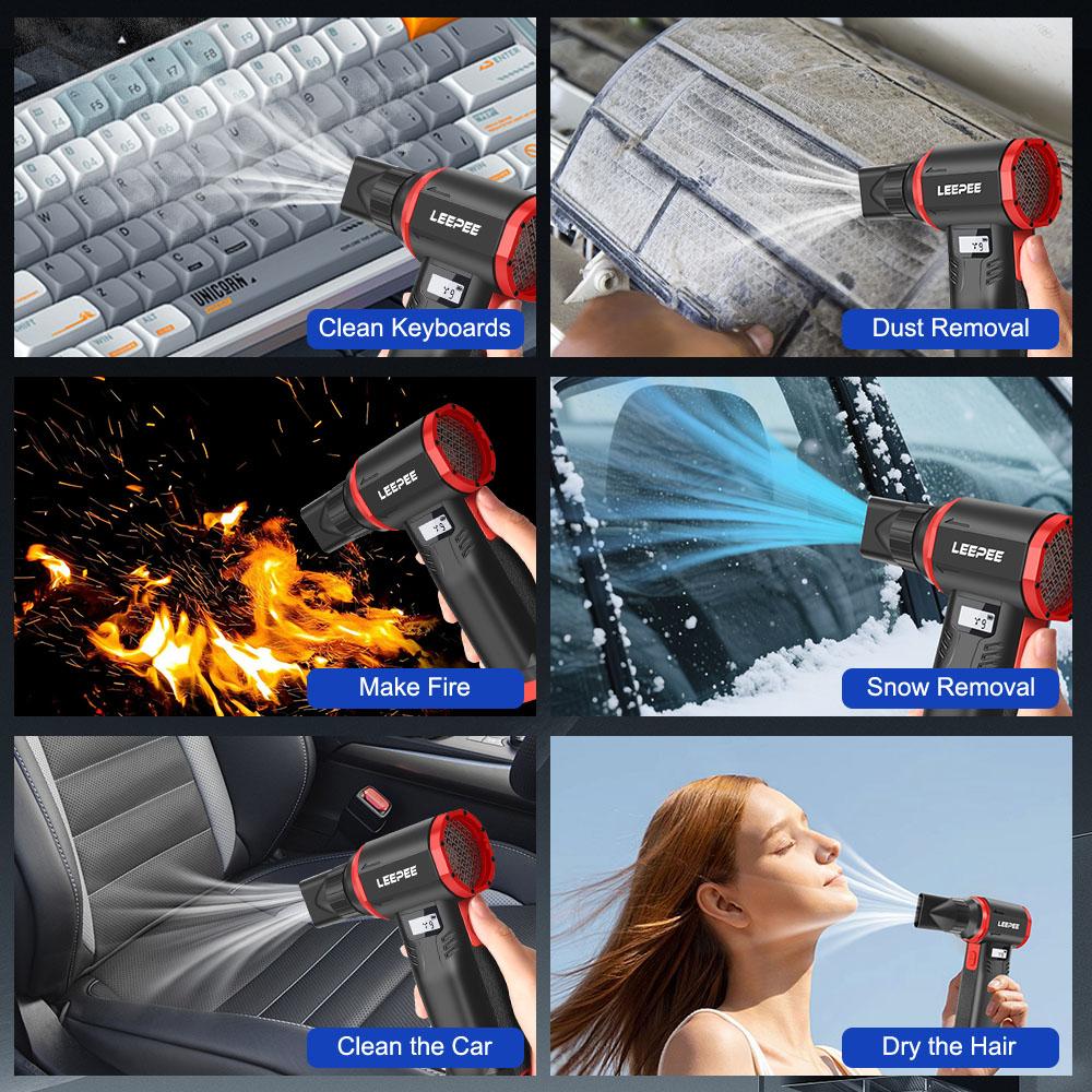 Brushless 2025 Cleaning Blower Tools 9 Gears Speed Adjustable High Speed 600000RPM Violent Fan Powerful Air Blower Handheld Turbo Jet Fan