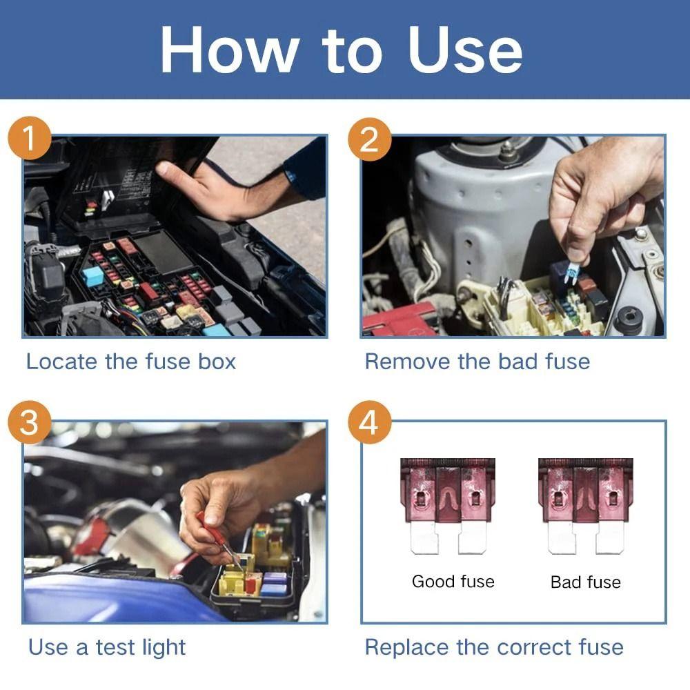 120pcs/box 2A-35A Fuse Combination Kit Plastic Box Auto Assortment Fuse Car Fuse Car Truck