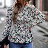 Темпераментная рубашка с длинными рукавами, модные топы с тонкой талией и круглым вырезом, весенне-осенняя женская одежда, элегантная блузка с цветочным принтом 24779