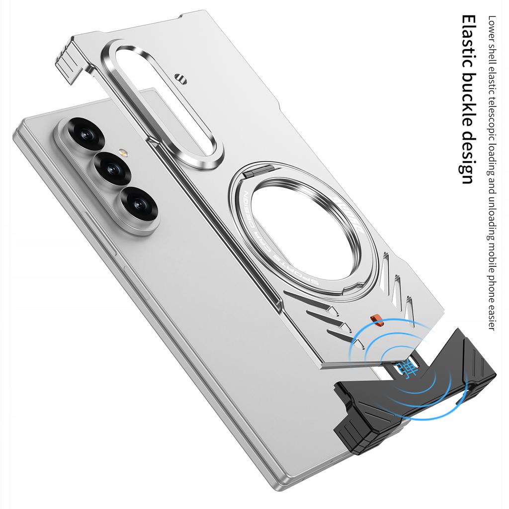 DYONG For Samsung Galaxy Z Fold7 5G Metal Case Frameless Hollow Heat Dissipation Phone Cover with Kickstand