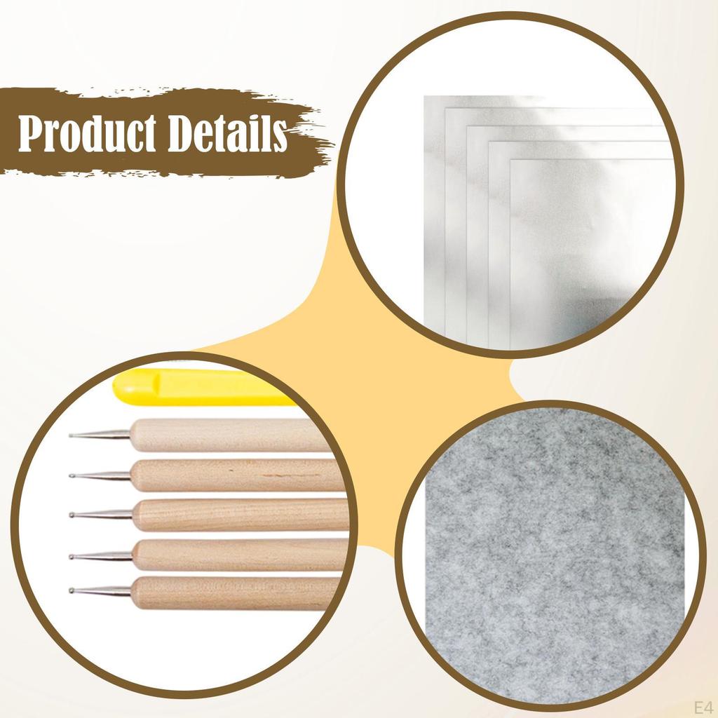 Foil Embossing Kit Crafting Accessories Decorative Versatile Paper Sheets Craft Set for DIY