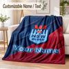 Custom Text Flannel Blanket NSW Blues logo Print Warm Cozy Blanket Home Sofa Bedding