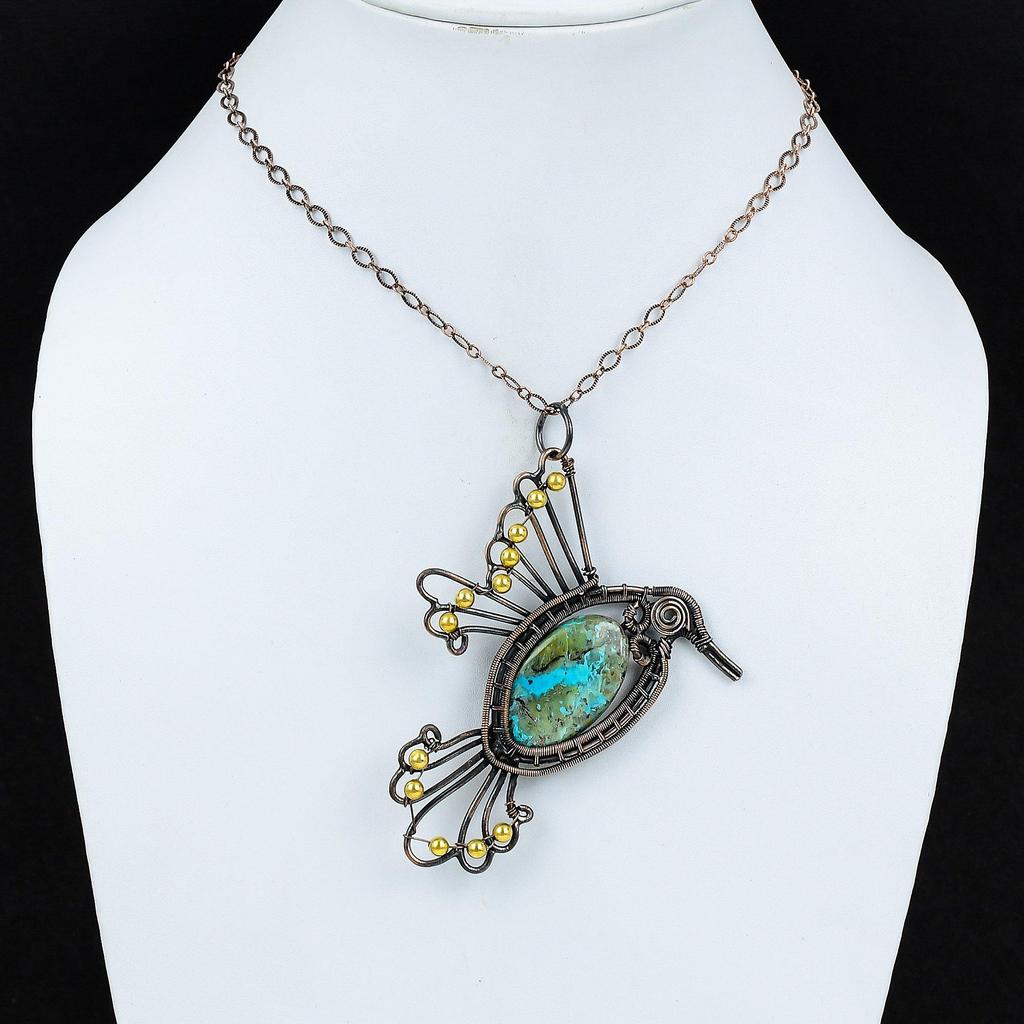 Кулон из шаттукита, медная проволока, кулон, уникальный дизайн, кулон, ювелирные изделия в виде птиц, кулон из драгоценного камня, медные украшения ручной работы, подарок для мамы