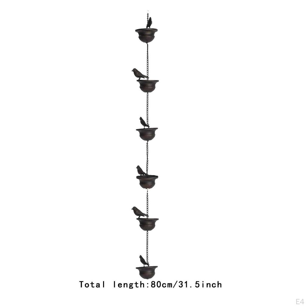 Bird Rain Chains for Gutters Pouring Cups Display Bath Rainwater Catcher Chain Replacement