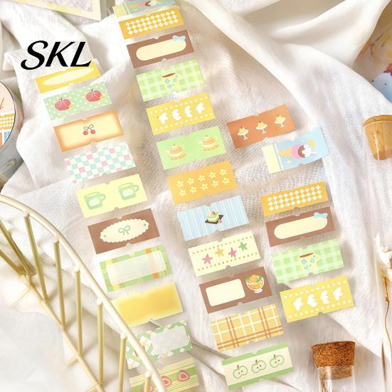 Soft Color Tape Writable Labels Washi Roll, Decorative Patterns Art Craft Smudge Proof Sticker Masking for Scrapbook, Journals, Planners, Card Making