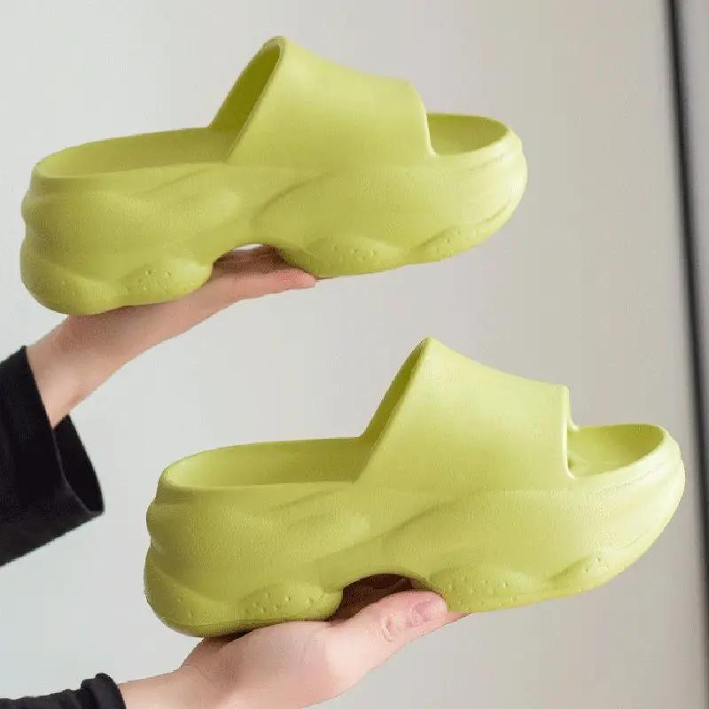 Fashion Candy Color Chunky Platform Slippers Women Summer Thick Bottom Non-Slip Beach Slides Woman Comfort Soft Sole Flip Flops Female