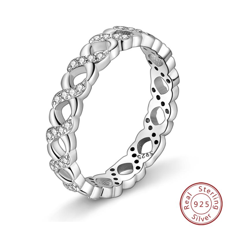 925 Sterling Silver Heart Shaped Infinite Minimalist Rings Hollow Celtic Knot Rings for Women Elegant Engagement Wedding Jewelry