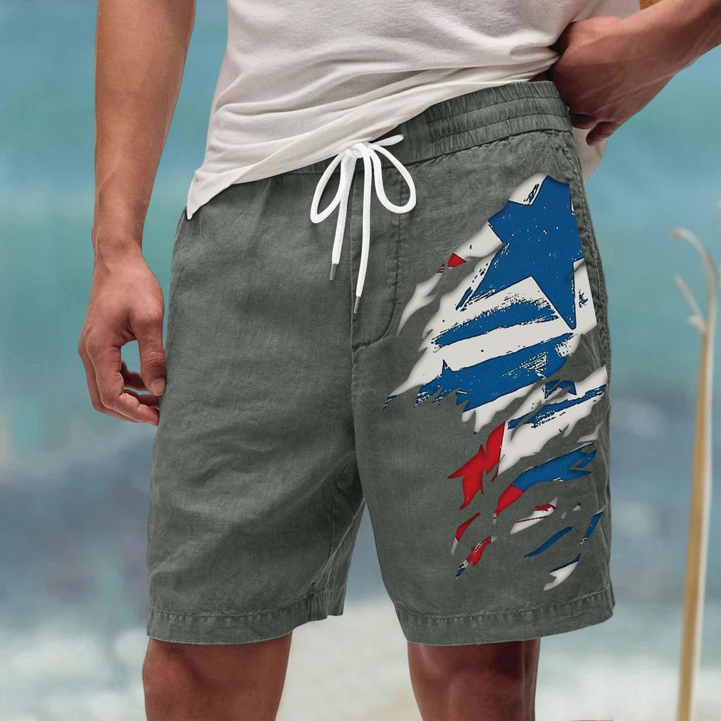 Мужские летние большие повседневные свободные спортивные брюки пляжные шорты