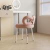 Туалетный столик со спинкой с бантом для гостиной, для женщин и девочек, для спальни, для макияжа, регулируемые подушечки для ног, безрукий туалетный стул, сиденье для бокового столика
