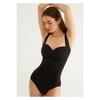 Women's Front Draped Black Swimsuit