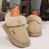 Anti-slip Thick Plush Snow Boots Women Faux Suede Platform Fur Winter Boots Woman Slip On Warm Cotton Padded Shoes Female 45