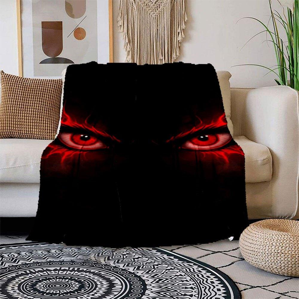 "Fiery Red Eyes Phone Wallpaper"Blanket Flannel Throw Blanket for Sofa, Bed, Travel, Camping, Office