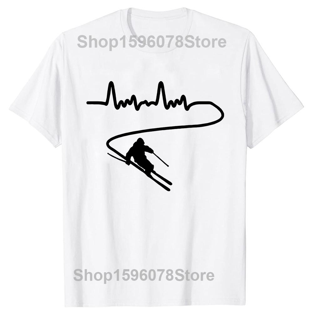 Funny Ski Cool Skiing Skier T Shirts Summer Winter Sports Lovers Snowboarding Mountaineering Birthday Gifts T-shirt Men