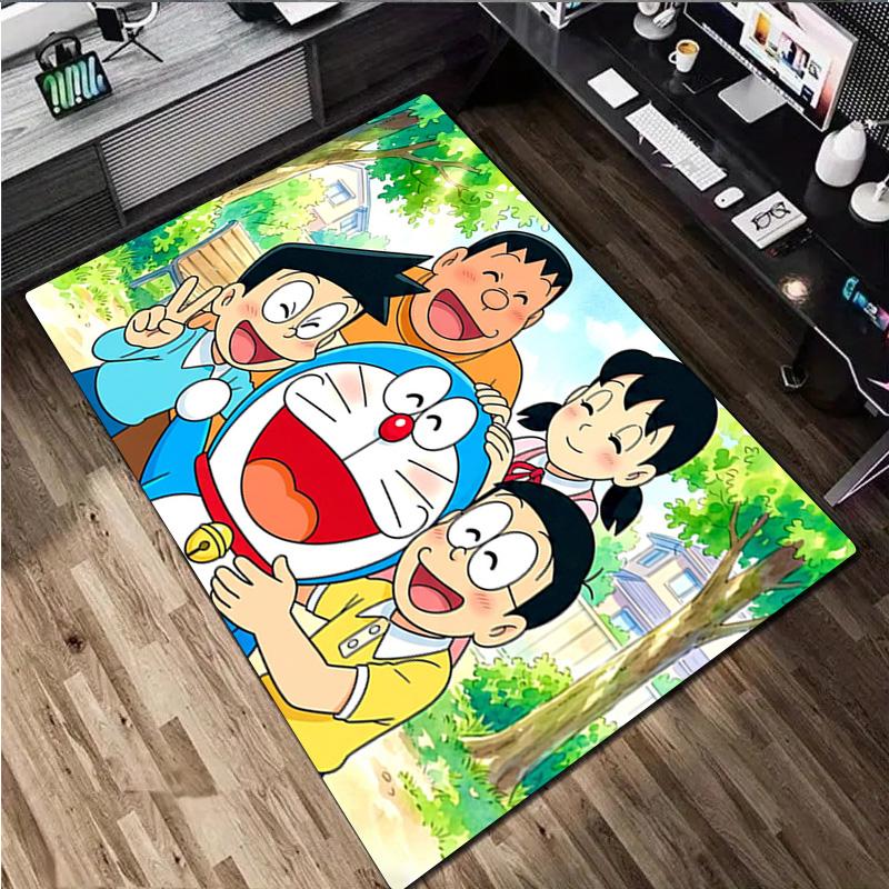 Doraemon Rug Carpet Office Decorative Carpet For Living Room Bedroom Door Mat Floor Rug Computer Chair Area Rug