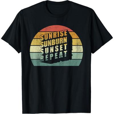 Винтажная футболка с надписью Sunrise Sunburn Sunset Repeat в стиле кантри для мужчин, женщин, детей