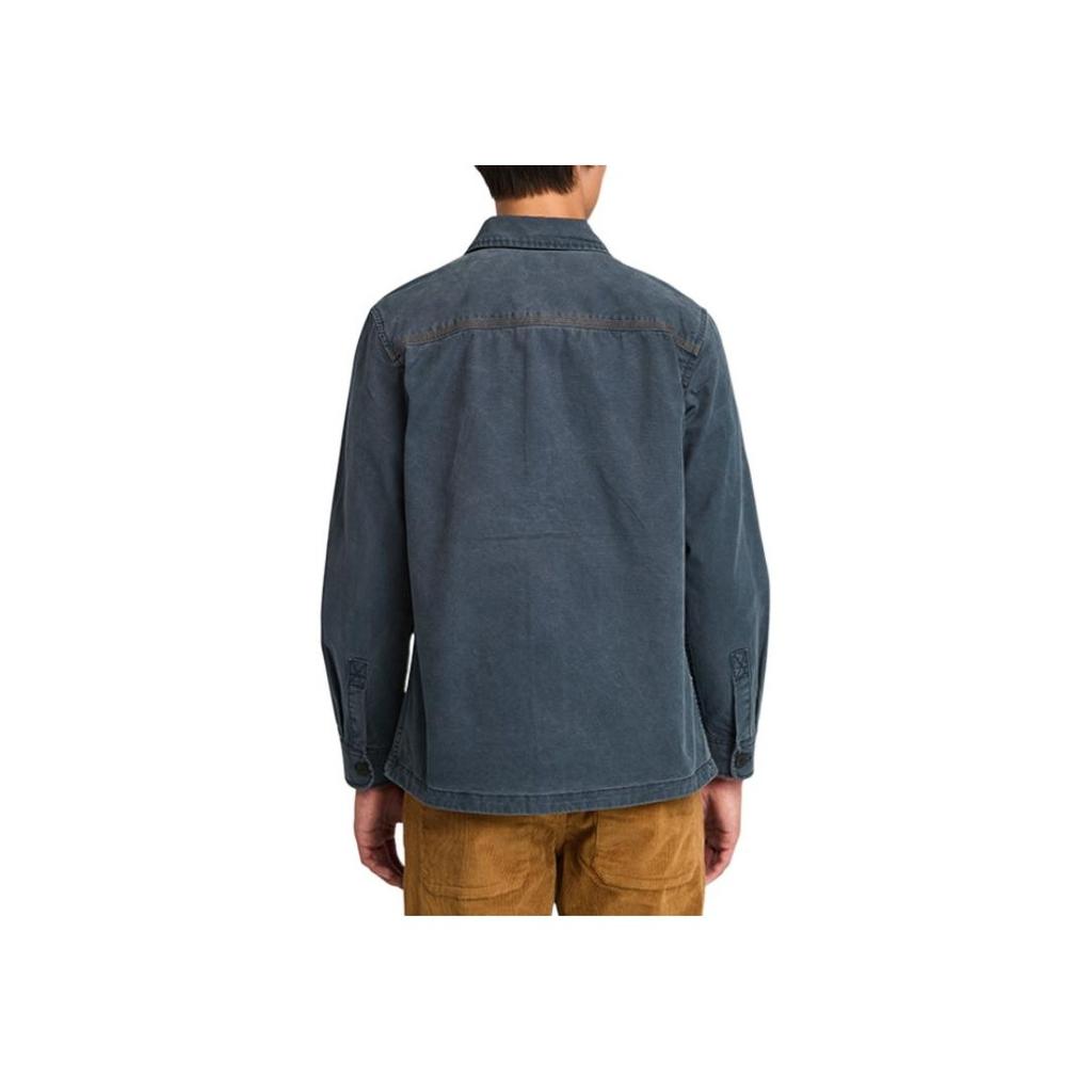 Timberland Простая свободная рубашка для работы на открытом воздухе с несколькими карманами и длинным рукавом, мужские рубашки, темно-синий цвет A44SB-433